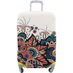 Orange Baatik Print Luggage Cover (large) by designsbymallika