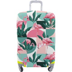 Beautiful Flamingo Pattern Luggage Cover (large) by designsbymallika