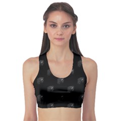 Arfican Head Sculpture Motif Print Pattern Sports Bra by dflcprintsclothing