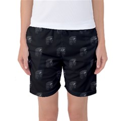 Arfican Head Sculpture Motif Print Pattern Women s Basketball Shorts by dflcprintsclothing