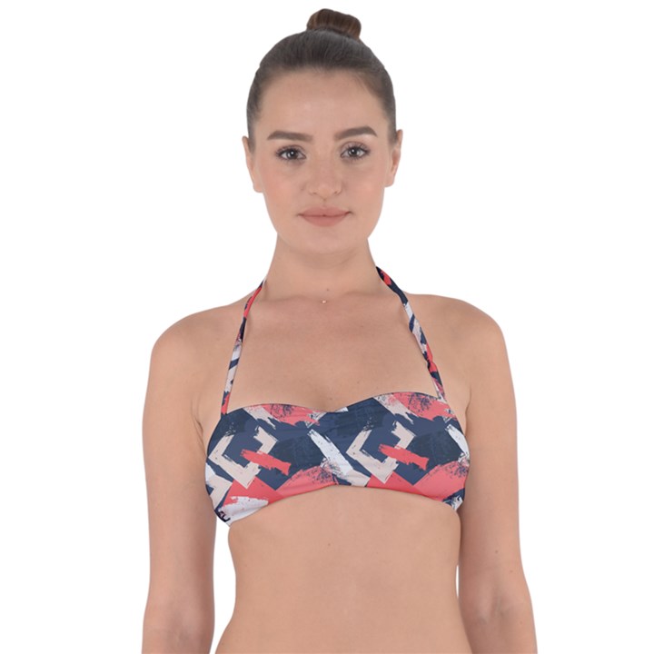 Paint Brush Feels Halter Bandeau Bikini Top