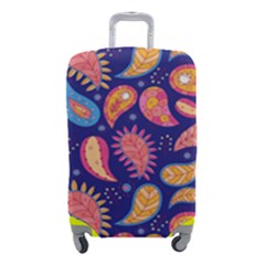 Blue Paisley Print 2 Luggage Cover (small) by designsbymallika