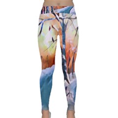 Paysage D hiver Classic Yoga Leggings by sfbijiart