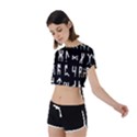 Macromannic Runes Collected Inverted Tie Back Short Sleeve Crop Tee View2