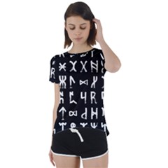 Macromannic Runes Collected Inverted Short Sleeve Foldover Tee by WetdryvacsLair