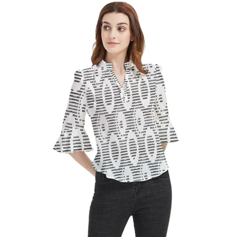 Vodca Cola Acil Loose Horn Sleeve Chiffon Blouse by Sparkle