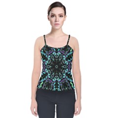 Kolodo Blue Cheer Velvet Spaghetti Strap Top by Sparkle