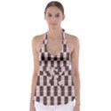 Rosegold Beads Chessboard Babydoll Tankini Top View1