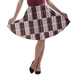 Rosegold Beads Chessboard A-line Skater Skirt by Sparkle