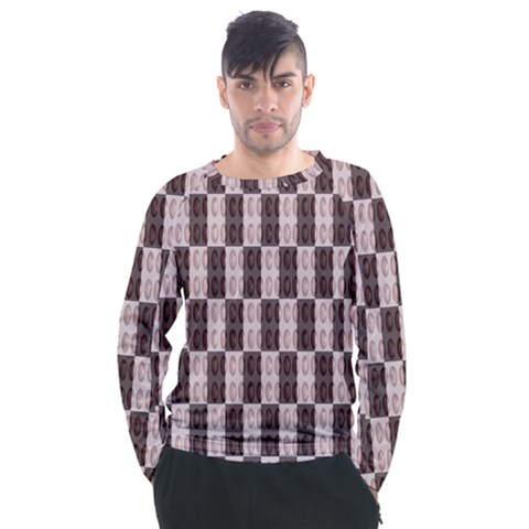 Rosegold Beads Chessboard Men s Long Sleeve Raglan Tee by Sparkle