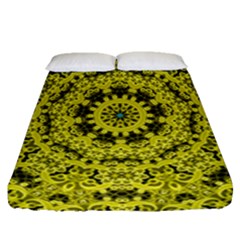 Yellow Kolodo Fitted Sheet (queen Size) by Sparkle