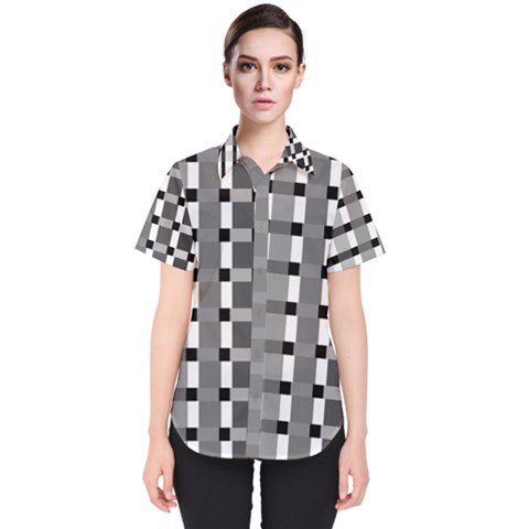 Nine Bar Monochrome Fade Squared Pulled Inverted Women s Short Sleeve Shirt by WetdryvacsLair