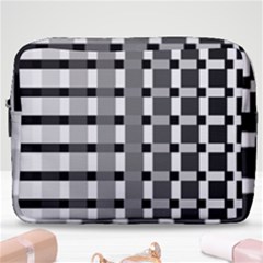 Nine Bar Monochrome Fade Squared Pulled Inverted Make Up Pouch (large) by WetdryvacsLair