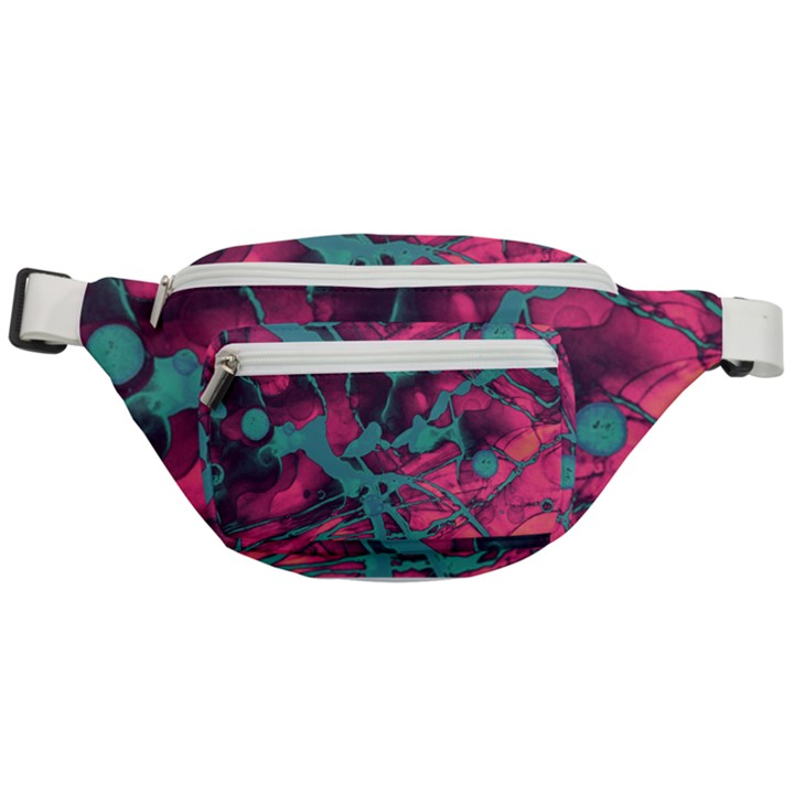 Pink and turquoise alcohol ink Fanny Pack