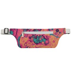 Orange And Turquoise Alcohol Ink  Active Waist Bag by Dazzleway