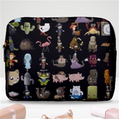 Glitch Glitchen Npc Animals And Characters Pattern Make Up Pouch (large) by WetdryvacsLair