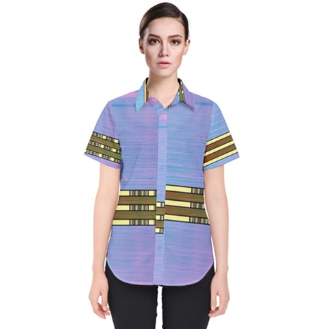 Glitched Vaporwave Hack The Planet Women s Short Sleeve Shirt by WetdryvacsLair