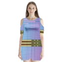 Glitched Vaporwave Hack The Planet Shoulder Cutout Velvet One Piece View1