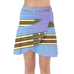 Glitched Vaporwave Hack The Planet Wrap Front Skirt by WetdryvacsLair