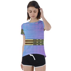 Glitched Vaporwave Hack The Planet Short Sleeve Foldover Tee by WetdryvacsLair