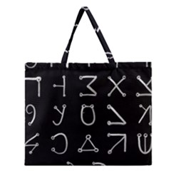 Heinrich Cornelius Agrippa Of Occult Philosophy 1651 Angelic Alphabet Or Celestial Writing Collected Inverted Zipper Large Tote Bag by WetdryvacsLair