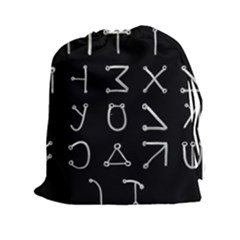 Heinrich Cornelius Agrippa Of Occult Philosophy 1651 Angelic Alphabet Or Celestial Writing Collected Inverted Drawstring Pouch (2xl) by WetdryvacsLair