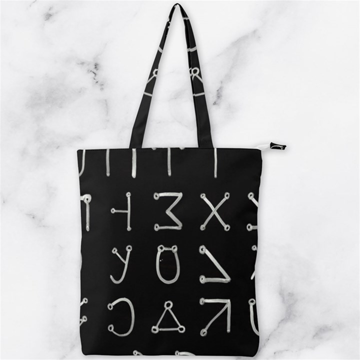 Heinrich Cornelius Agrippa Of Occult Philosophy 1651 Angelic Alphabet Or Celestial Writing Collected Inverted Double Zip Up Tote Bag