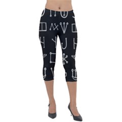 Heinrich Cornelius Agrippa Of Occult Philosophy 1651 Malachim Alphabet Collected Inverted Square Lightweight Velour Capri Leggings  by WetdryvacsLair