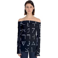 Heinrich Cornelius Agrippa Of Occult Philosophy 1651 Passing Of The River Collected Inverted Square Off Shoulder Long Sleeve Top by WetdryvacsLair