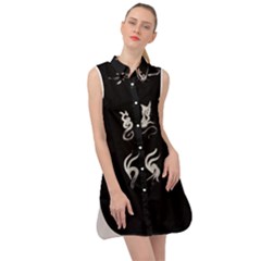 Katzen Cats Sleeveless Shirt Dress by WetdryvacsLair