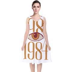 Orwell V-neck Midi Sleeveless Dress  by Valentinaart