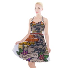 Possum - Mentally Sick Physically Thick Halter Party Swing Dress  by Valentinaart