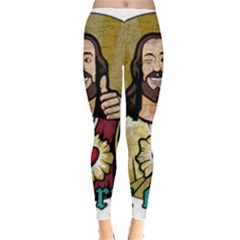 Buddy Christ Leggings  by Valentinaart