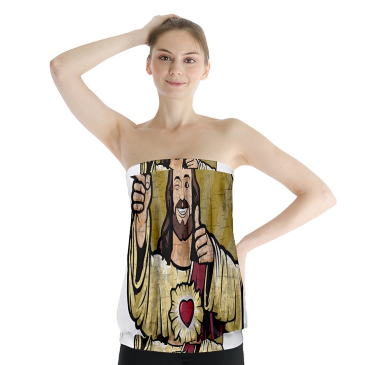 Buddy Christ Strapless Top