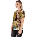 Buddy Christ Women s V-Neck Scrub Top View2