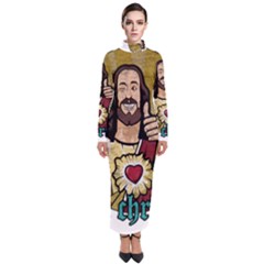 Buddy Christ Turtleneck Maxi Dress by Valentinaart