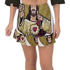 Buddy Christ Fishtail Mini Chiffon Skirt by Valentinaart