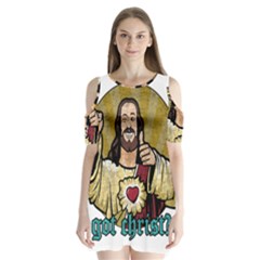 Buddy Christ Shoulder Cutout Velvet One Piece by Valentinaart