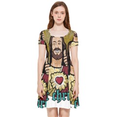 Buddy Christ Inside Out Cap Sleeve Dress by Valentinaart