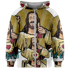 Buddy Christ Kids  Zipper Hoodie Without Drawstring by Valentinaart