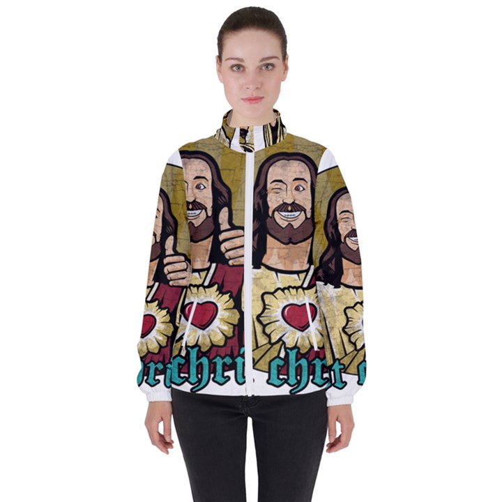 Buddy Christ Women s High Neck Windbreaker