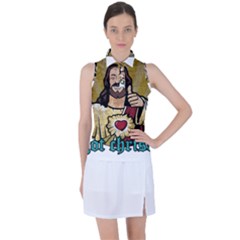 Buddy Christ Women s Sleeveless Polo Tee by Valentinaart