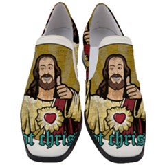 Buddy Christ Women Slip On Heel Loafers by Valentinaart