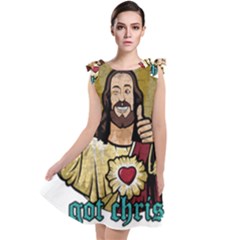 Buddy Christ Tie Up Tunic Dress by Valentinaart