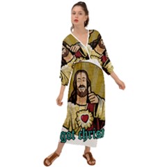 Buddy Christ Grecian Style  Maxi Dress by Valentinaart