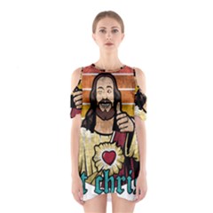 Got Christ? Shoulder Cutout One Piece Dress by Valentinaart