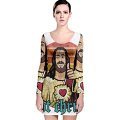 Got Christ? Long Sleeve Velvet Bodycon Dress by Valentinaart