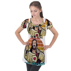 Got Christ? Puff Sleeve Tunic Top by Valentinaart