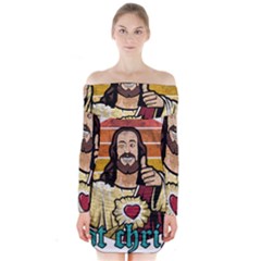 Got Christ? Long Sleeve Off Shoulder Dress by Valentinaart