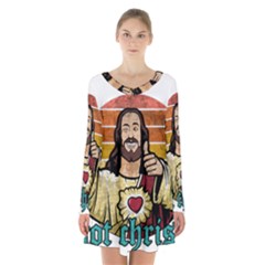 Got Christ? Long Sleeve Velvet V-neck Dress by Valentinaart